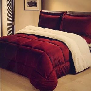 Sherpa Down Alternative comforter King Burgundy